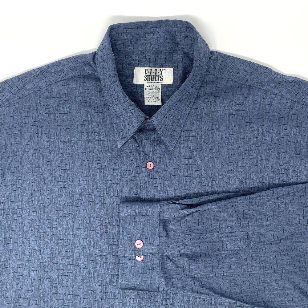 City Streets Slate Gray Lightweight Long Sleeve‎ Button Up Men's Shirt Size XL